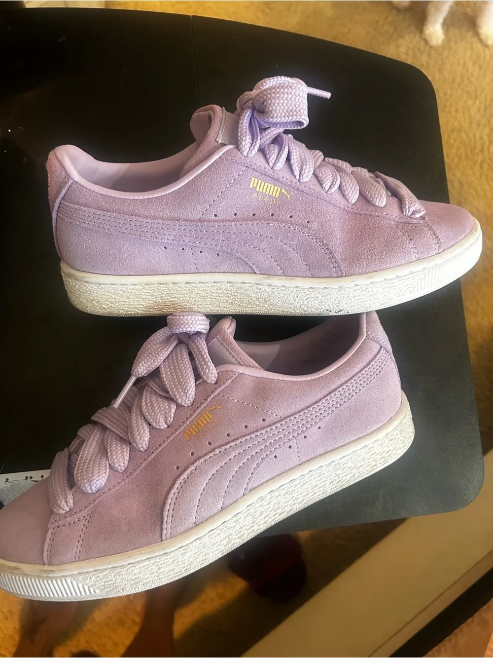 Puma Lilac Suede Women's Lace-Up Sneakers